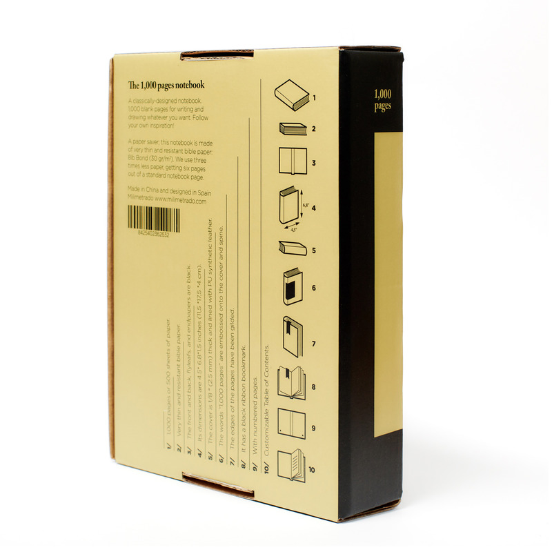 Carnet de notes vintage de 1 000 pages