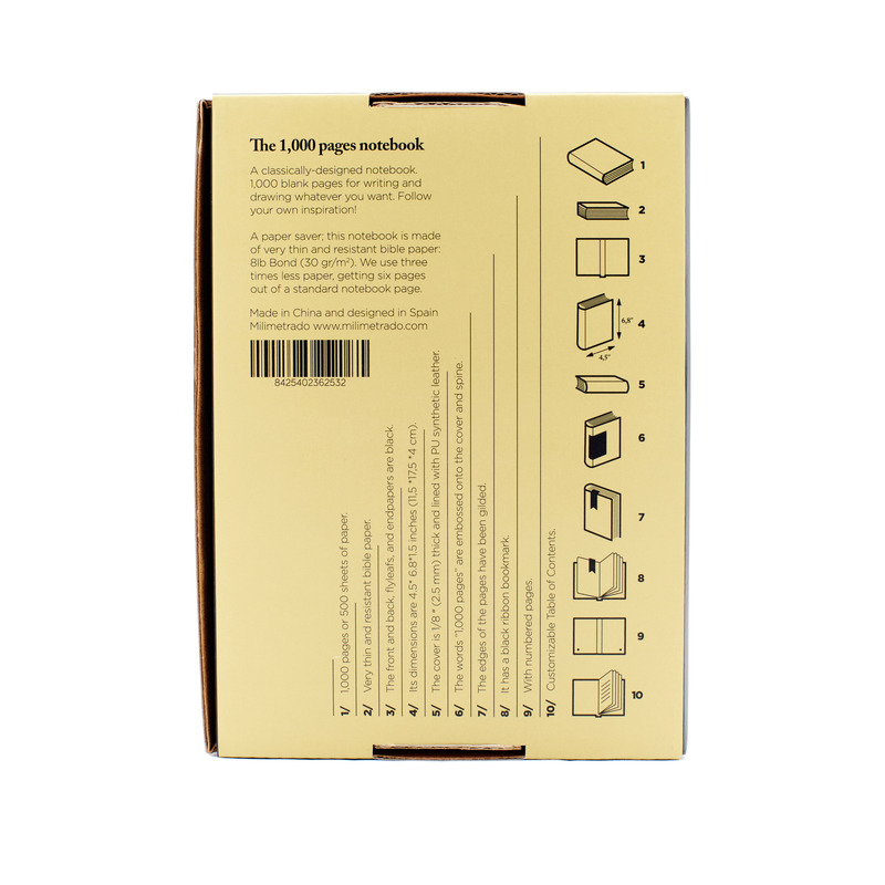 Carnet de notes vintage de 1 000 pages